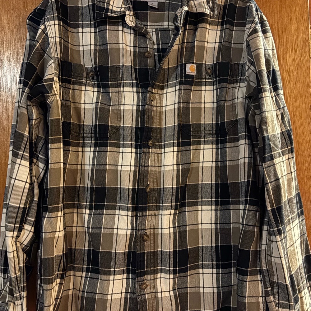 Carhartt Black and White Casual Button Down Shirt